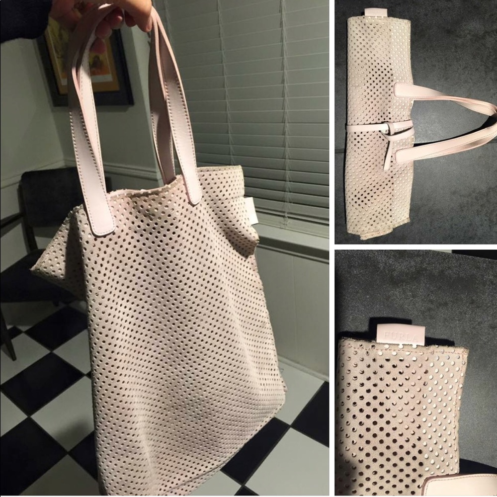 FURLA suede tote